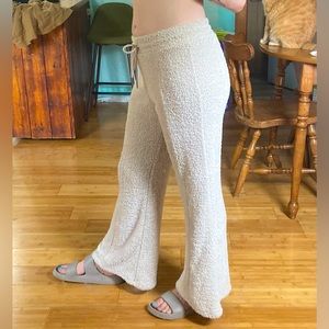 Rewash Brand Wide leg fuzzy lounge pants Sherpa material juniors